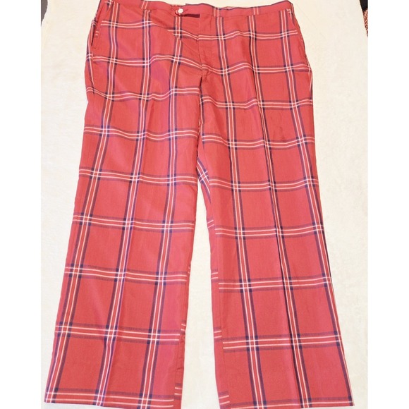 Sansabelt Jymar Disco Plaid Vtg 70s Tartan Hippie Golf Pants Slack Big & Tall - Picture 1 of 5